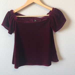 Velvet off the shoulder top